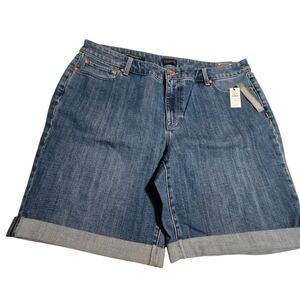 Talbots Medium Blue Denim Cuffed Women's Shorts Sz 16